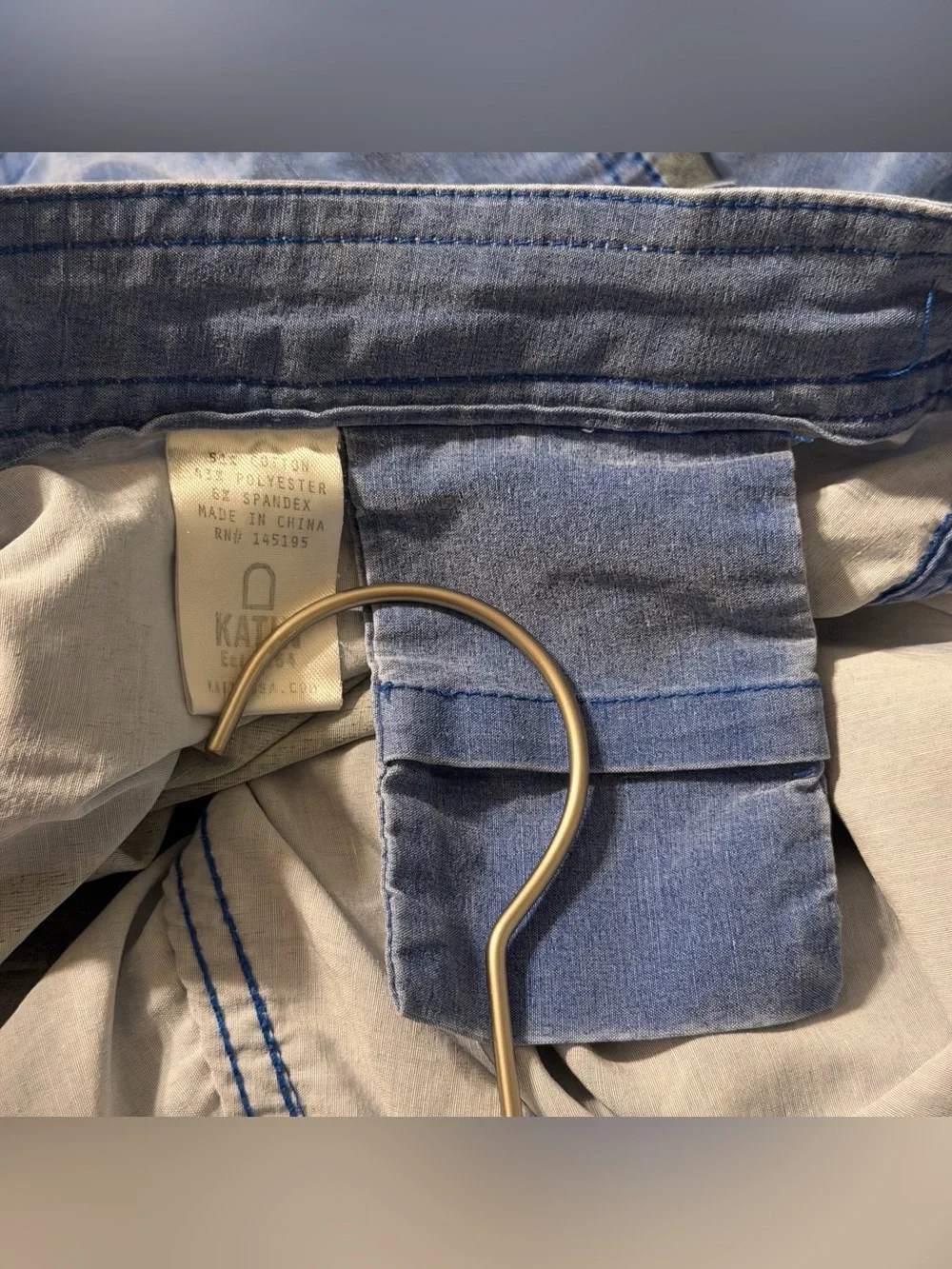 Katin Blue and Charcoal Two-Tone Drawstring Swim Shorts Size 34